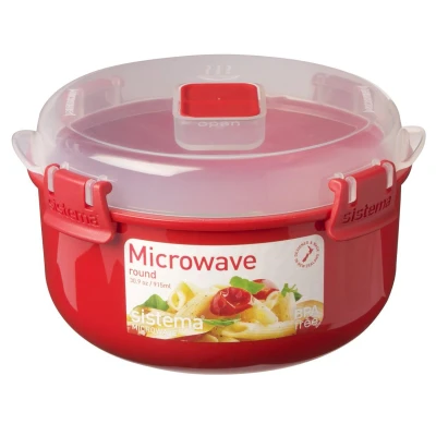Abbildung von Sistema Mikrowelle runde Schalen, 915 ml, BPA frei rot / klar