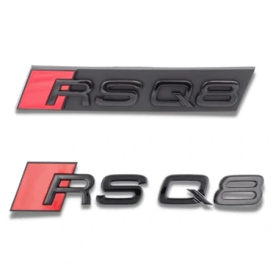 Abbildung von Original Audi Schriftzug für RSQ8 und weitere Modelle, Schwarz, Tuning Exclusive Black Edition, Set Heckklappe &amp; Kühlergrill, Mehrere Schriftzugpaket, Selbstklebend