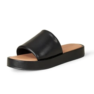 Abbildung von Amazon Essentials Damen Flatform Schlappensandale, Schwarz, 38 EU