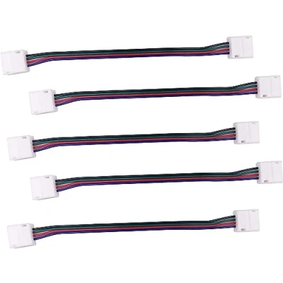 Abbildung von LITAELEK 5pcs Wasserdicht RGB 5050 LED Streifen Schnellverbinder 4 polig 10mm Breit Strip Verbinder Band Anschlusskabel Stripe Anschluss Verlängerung Connector, 17cm Lang