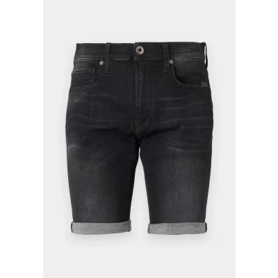 Abbildung von G Star 3301 SLIM Jeans Shorts Elto black superstretch medium aged grey, Herren, Größe: 26, grey