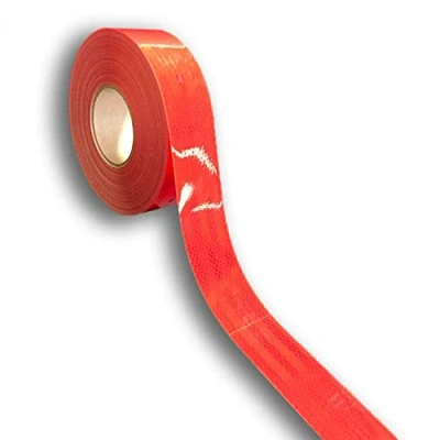Abbildung von Diamond Grade 983 reflektierende Konturmarkierung I 30 m Konturband in rot Reflektorband selbstklebend für Anhänger LKW Festaufbauten AZ018