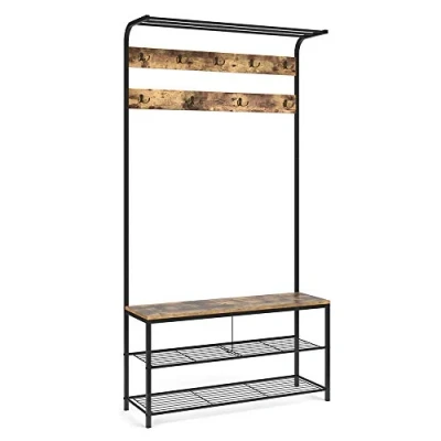Abbildung von Vicco Garderobe Fyrk, Eiche rustikal/Schwarz, 100 x 190 cm