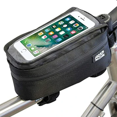 Abbildung von NC 17 Universal Oberrohrtasche│Fahrrad E Bike Rahmentasche XL│Smartphonetasche mit Staufach, Kabeldurchlass, Touchscreen│für Smartphones aller gängigen Größen│MTB, Rennrad, Bikes, Trekking│GPS