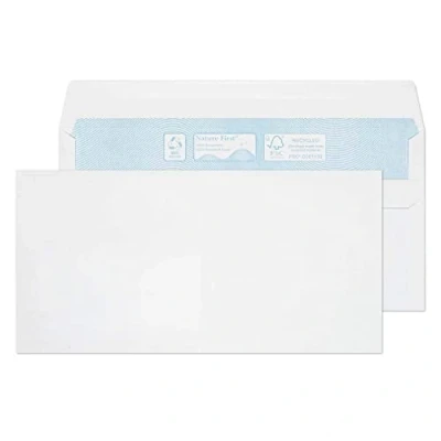 Abbildung von Blake Purely Environmental RN17882 Nature First Recycling Umschlage Kuvertierhüllen Briefumschläge Selbstklebend Weiß DL 110 x 220 mm 90 g/m² 1000 Stück