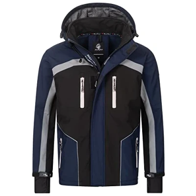 Abbildung von Rock Creek Herren Softshell Jacke Outdoor Windbreaker Übergangsjacke Anorak Kapuze Regenjacke Winterjacke Herrenjacke Jacket H 311 Navy L