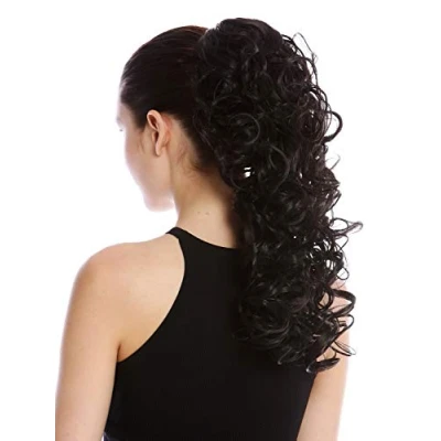 Abbildung von WIG ME UP MKB 6A V 2 Haarteil Zopf Pferdeschwanz lang lockig gelockt Schwarz 45 cm