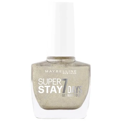 Abbildung von Maybelline New York Make Up Superstay Nailpolish Forever Strong 7 Days Finish Gel Nagellack Gold all Night/Farblack mit ultra starkem Halt ohne UV Lampe in glitzerndem Gold, 1 x 10 ml