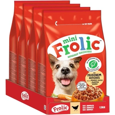 Abbildung von Frolic Mini Hunde Trockenfutter für kleine mit frischem Geflügel 4x1,5kg