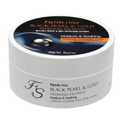 Abbildung von FARMSTAY Black&amp;Pearl Gold Hydrogel Eye patch, anti age augen masken