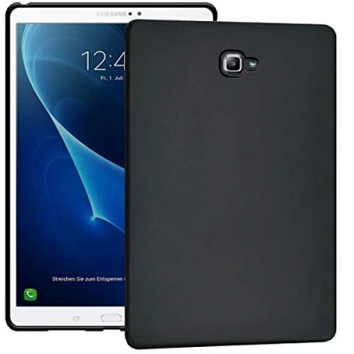 Abbildung von Verco Hülle für Samsung Galaxy Tab A 10.1 (2016), Schutzhülle Tablet Tasche Silikon Cover [Tab A6 T580 / T858], Schwarz