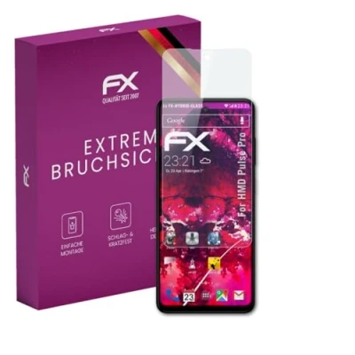 Abbildung von atFoliX Glasfolie kompatibel mit HMD Pulse Pro Panzerfolie, 9H Hybrid Glass FX Schutzpanzer Folie