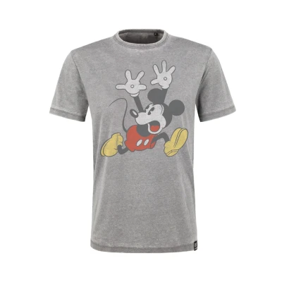 Abbildung von Re:Covered Disney Mickey Mouse Panic Tshirt print, Herren, Größe: Small, Hellgrau