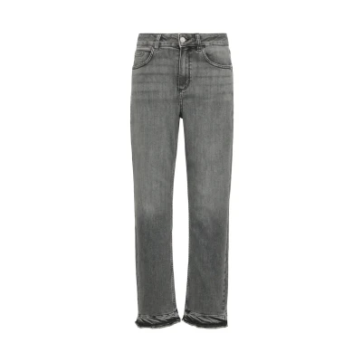 Abbildung von comma casual identity MIT Gefranstem SAUM Jeans Straight Leg, Damen, Größe: 38, Schiefergrau
