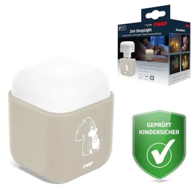Abbildung von reer SleepLight 2in1 Nachtlicht für die Steckdose und mit Akkubetrieb On Off Sensor Modus Stimmungslicht Kinder Creme