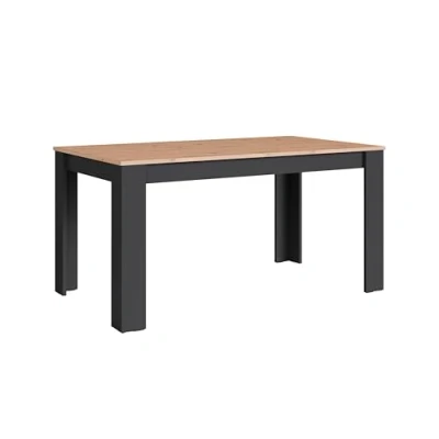 Abbildung von byLIVING Esstisch NORI/Moderner Küchentisch in Eiche Optik/Untergestell Melamin anthrazit/Großer Tisch / 160 x 90, H 75 cm