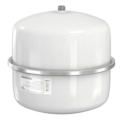 Abbildung von Flamco 25 Liter / 1,5 [3bar] Weißes Ausdehnungsgefäß, Festes Membranausdehnungsgefäß für geschlossene Kreislaufanlagen und Klima , Kühl Heizungsanlagen 26233