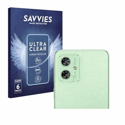 Abbildung von Savvies 6 Stück Schutzfolie für Motorola Moto G54 (NUR Kameraschutz) Displayschutz Folie Ultra Transparent