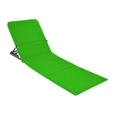 Abbildung von Strandmatte klappbar mit Verstellbarer Rückenlehne grün Liegematte faltbar Tragegurt Sonnenliege Gartenliege Sonnenmatte für Garten Camping Picknick Reise Urlaub