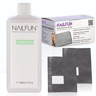 Abbildung von 100 REMOVER Wraps + 1/2 Liter für Shellack, Soak Off, Gel Polish