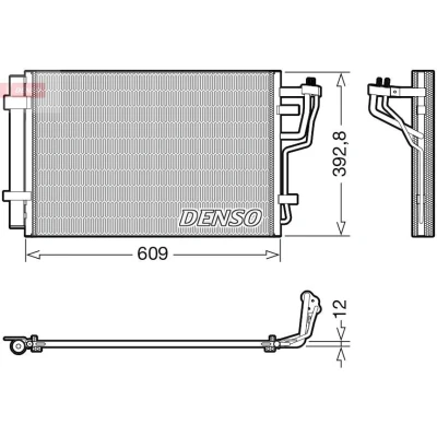 Abbildung von DENSO DCN41013 Klimakondensator mit Trockner R 134a HYUNDAI: i30 I Schrägheck, Kombi, KIA: cee‘d Kombi