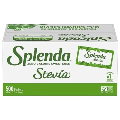 Abbildung von SPLENDA turals Stevia Süßstoffpakete, 500 Ct Kalorienfrei. 100% natürlich, nichts künstliches, mit bestem Geschmack, kein bitterer Nachgeschmack. Geschmack von Zucker ohne die Kalorien.
