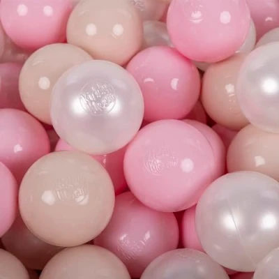 Abbildung von KiddyMoon 300 Bälle/7Cm Kinder Bälle Spielbälle Für Bällebad Baby Einfarbige Plastikbälle Made In EU, Pastellbeige/Puderrosa/Perle