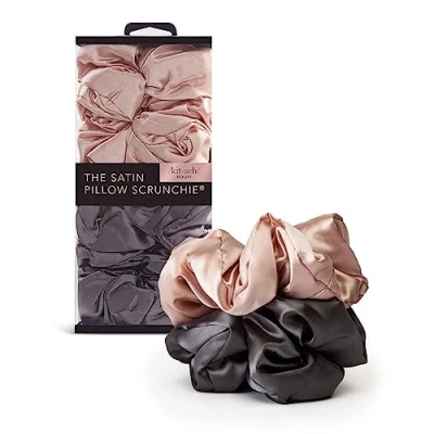 Abbildung von Kitsch Satin Pillow Scrunchie Blush/Grey