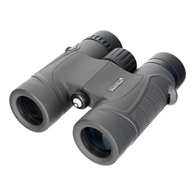 Abbildung von Levenhuk Nitro 8x32 Kompaktes, Leichtes und Wasserdichtes Feldfernglas mit Tasche, Trageschlaufe Schutzkappen im Set