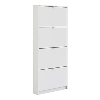 Abbildung von Schuhschrank mit vier Türen, Farbe Weiß, 70,3 x 162 16,55 cm