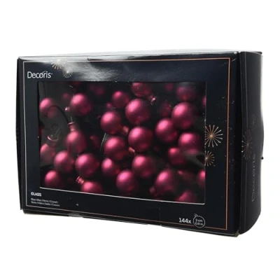 Abbildung von Kaemingk Weihnachtskugeln am Draht Glas 2cm x 144 Stück Spiegelbeeren Matt kleine Dekokugeln Christbaumschmuck &amp; Weihnachtsdeko Beere Granatapfel