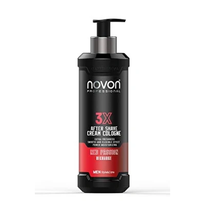 Abbildung von 3 x Novon Professional 3X Aftershave Cream Cologne Red Passion 400ml Rasur Creme Kölnisch Wasser nach der