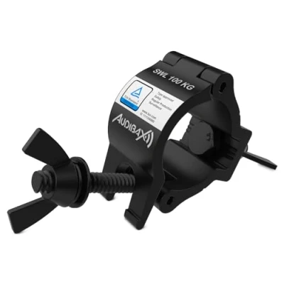Abbildung von Audibax ACP 4852100BK Klaue für Truss mit Durchmesser 48 52 mm, Haken Einer maximalen Belastung von 100 kg, Klemme Bühnenlichter, zur Befestigung des beweglichen Kopfes