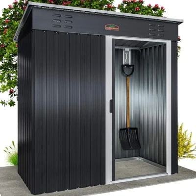 Abbildung von Gardebruk Gerätehaus, M 2m² 185x165x90cm Schiebetür verzinkter Stahl Anthrazit Gartenhaus