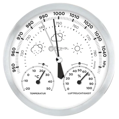 Abbildung von Design Analoge Wetterstation Hygrometer, Barometer, Thermometer 130 mm