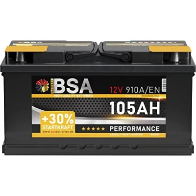Abbildung von BSA Autobatterie 105Ah 12V Batterie +30% Startleistung ersetzt 88Ah 95Ah 100Ah (910A Startkraft)