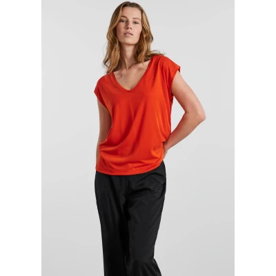 Abbildung von Pieces Pckamala NOOS BC Tshirt basic, Damen, Größe: Small, Tangerine tango