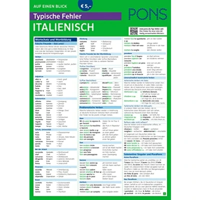 Abbildung von PONS Typische Fehler Auf einen Blick Italienisch So vermeiden Sie die häufigsten sprachlichen Fettnäpfchen! (PONS Blick)