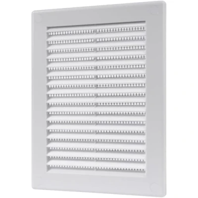 Abbildung von Vent Systems 150x200 mm Weiße Lüftungsabdeckung flache, rechteckig Lüftungsschlitze Integrierter Insektenschutz HVAC Lüftungsöffnungen für Badezimmer, Heimbüro