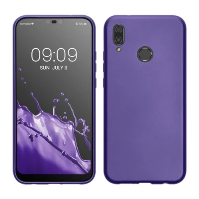 Abbildung von kwmobile Case kompatibel mit Huawei P20 Lite Hülle Schutzhülle aus Silikon metallisch schimmernd Handyhülle Metallic Blauviolett