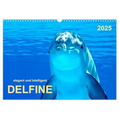 Abbildung von Delfine elegant und intelligent (Wandkalender 2025 DIN A3 quer), CALVENDO Monatskalender