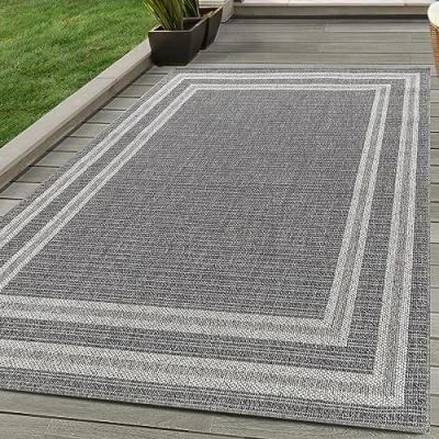 Abbildung von Carpettex Outdoorteppich Bordüre Design, Läufer, Höhe: 7 mm, Outdoor Teppich Design Wetterfest für Terrasse Balkon Küche