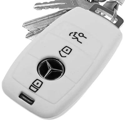 Abbildung von Soft Case Schutz Hülle Auto Schlüssel für Mercedes Benz E Klasse W213 S213 C238 A238 Smartkey/Farbe: Weiß