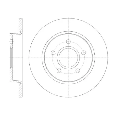 Abbildung von ROADHOUSE Bremsscheibe FORD: Focus 2 Schrägheck, Kombi, C Max Hinterachse 264,8, 265mm 11mm 5 voll 6846.00 1223540,1223543,1253727