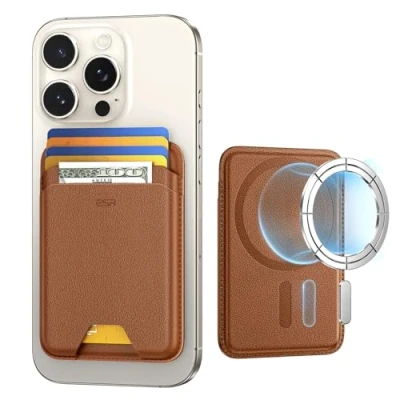 Abbildung von ESR für MagSafe Wallet, 5 Karten Halter, iPhone Wallet mit 3200g Magnetstärke, Veganes Leder, Magnetisches iPhone, 16/15/14/13/12 Serie, Nicht 13/12 Mini, Braun