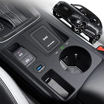 Abbildung von Singkin Kabelloses Ladegerät Auto für Audi Q3 2019 2022/Q3 Sportback 2020 2022, 15W Qi Wireless Schnellladendes Handy Center Console Zubehörfeld, Geschenk Besitzer
