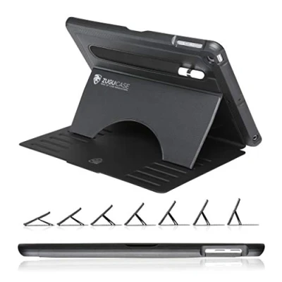 Abbildung von ZUGU iPad 9.7 Hülle 2018/2017 / Air 1, schlanke Schutzhülle für die 5. 6. Generation, 8 Winkel Ständer magnetisch, Stifthalter, Auto Sleep/Wake UP [ iPad9.7 Schwarz ]