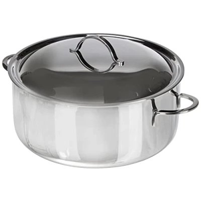 Abbildung von Spring CRISTAL Bratentopf mit Deckel rostfreier Edelstahl Ø 24 cm, Höhe: 10,5 cm 4,7 ltr. induktionsgeeignet Bräter backofengeeignet Spülmaschinenfest Kochtopf