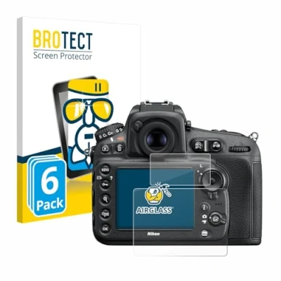 Abbildung von BROTECT Schutzglas für Nikon D810 (6 Stück) Schutzfolie Panzer Folie Glas [Extrem Kratzfest 9H, Anti Fingerprint, Ultra Transparent]