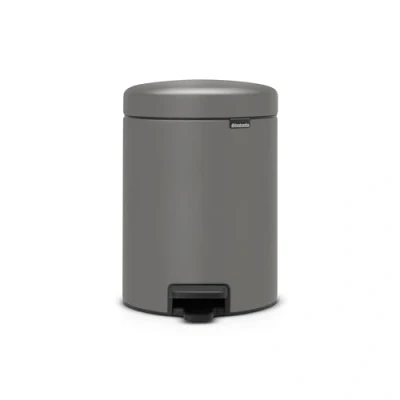 Abbildung von NewIcon Treteimer 5 Liter mit Kunststoff Inneneimer Mineralbeton Grau Brabantia